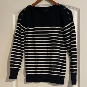 3/$15 or 5/$20 Banana Republic Striped Boatneck Sweater with Shoulder Buttons